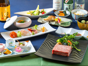 【絹の渓谷 碧流(へきりゅう)】(夕食イメージ)6月〜8月 スタンダードコース《とちぎ和牛会席》