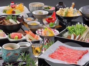 【お食事例】<料理長おすすめ>山形牛しゃぶしゃぶプラン!旅先だからこそ味わえるお料理をご堪能ください