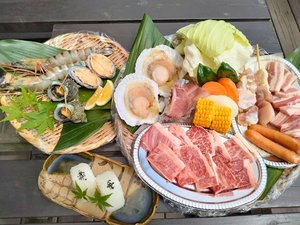 海の幸も堪能できる「ぜいたくのろし焼き BBQ」※写真は2人前です。イメージとなります。