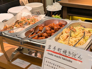 岩手県名物を使用した和洋40種類の朝食バイキング