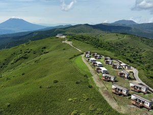 富士山とコテージエリア