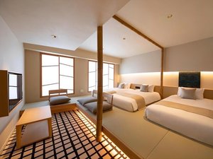 ジャパニーズトリプル(35u)※室内に段差を持たせ異なる素材を用い、日本の家を演出しています