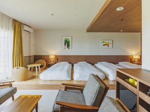 シーサイドテラスルーム・4ベッド 定員4名様【客室 45u / テラス 8u】
