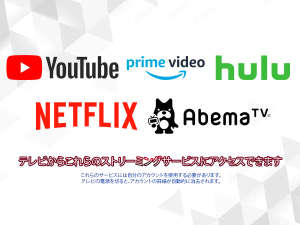 【スマートテレビ完備】客室内TVより各種ストリーミングサービスへアクセス可能!