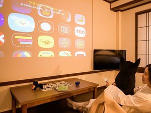 【にゃらまちルーム/32u】館内でただ1室。PopIn Aladdinもご利用いただけます。