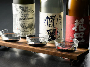 【奈良酒飲み比べ】ご夕食のおともに、スタッフおすすめの地酒3種飲み比べはいかがですか?