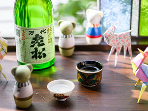 ウェルカムドリンクサービスでは、奈良の地酒も提供しております。