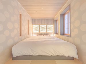 ■ゆったりお休みいただけるクイーンサイズのベッド【1室限定露天風呂付和洋室】