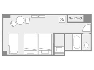 ■スーペリアツインルーム/平面図