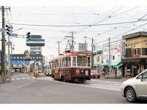 市電湯の川温泉駅までは徒歩で約10分