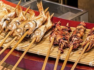 ライブキッチンの海鮮炉端焼き