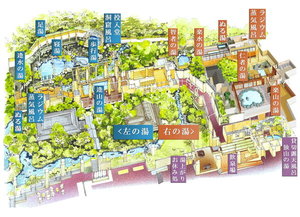 【回遊式大庭園風呂「山の湯」】※全体MAP