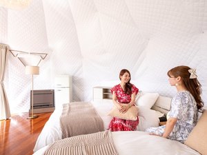 6mセミダブル2ベッド客室。カップルや少人数での女子旅にピッタリ!