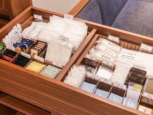フリーアメニティは常時フロント前にございますので、ご自由にお持ちください!