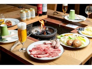 �y�Y�ΏĂ�BBQ�z���I�a���Ƃ������H�ނ����\�B���ƂɏĂ����΂��|���I�����ƈ�̂̃e���X���������B