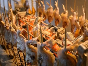 【名物浜焼き】当館名物の浜焼きは、焼きたてアツアツをお持ちいたします!