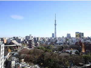 【プレミアビューツイン】お部屋から浅草寺・東京スカイツリー(R)をご覧いただけます。