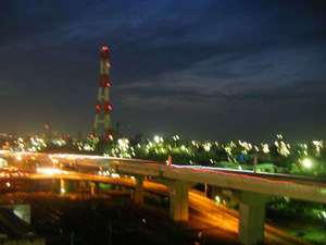 ☆部屋から見える工場夜景。
