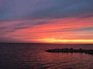 客室からの夕焼け