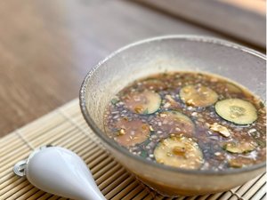 【ご当地逸品】冷や汁 熱々の白ご飯にかけて食べる宮崎の郷土料理です。