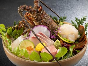 【夕食一例】特選プランの刺身盛り
