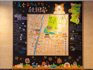 スタッフおすすめが詰まった手書きの周辺案内
