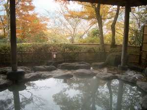 紅葉をみながらの紅葉風呂