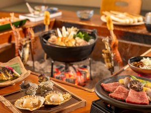 【特別会席・極み会席/夏】豪華食材の美味を囲炉裏にてぜひご賞味ください(6月〜8月)