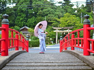 【玉造温泉街】色浴衣で歩く玉造の町並み