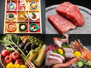 季節ごとに彩りを変える『前菜 九華抄−KYUKASYOー』『黒毛和牛肉の溶岩焼き』『旬のお造り』など