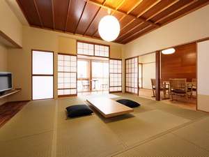 <本館・東棟>平成22年春内部改装の本館「東棟」和室+リビングの2間タイプ。広々ゆったり空間です。