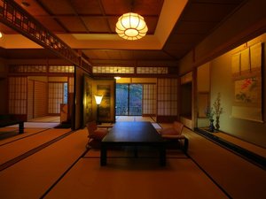 【特別室|A】源泉◆踏込+10畳+8畳+広縁/角部屋(74平米)