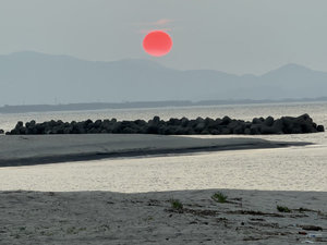 こんな夕日が見えることも
