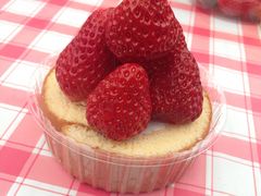 ロールケーキの上に乗せてみました(#^.^#)_Eitoku Farm いちご園 【瑚愛～ことな～】