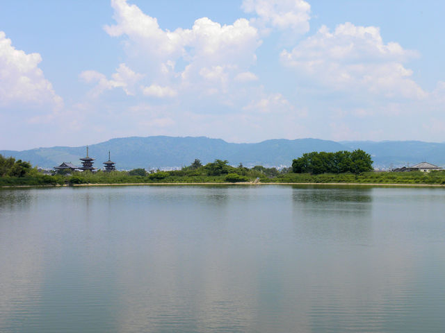 初夏ながら奈良盆地の夏の暑さを彷彿させる青空_薬師寺東塔
