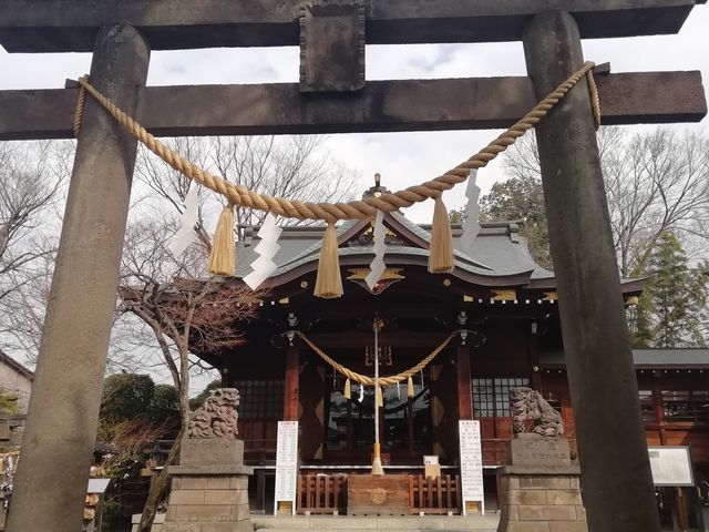 鳥居をくぐると、すぐに拝殿_行田八幡神社