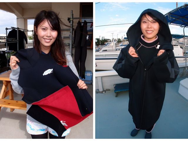 �y�~�Ɉ��S�̃A�C�e�������p�Ӂz�X�[�c�͕ۉ������������n���g�p���A�ۉ����̍����C���i�[�x�X�g��A�G�ꂽ�̂�����Ă����t�[�h�t���R�[�g�����p�ӂ��Ă���܂��B_Diving�@Shop Lei�i�_�C�r���O�V���b�v���C�j