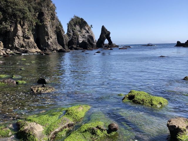 波の浸食をうけた奇岩は見応えあり_タライ岬遊歩道（静岡県下田市）