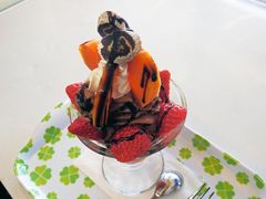 急速冷凍したフルーツのチョコレートサンデー_土方洋蘭いちご園