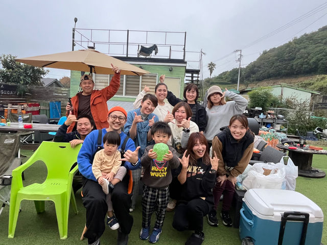 �݂�ȂŃA�E�g�h�A�̌�
�y������_Ajiura Base Camp (ABC)