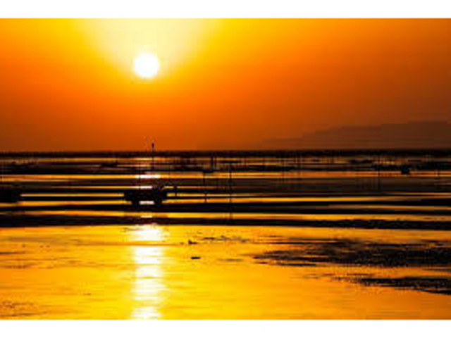 美しい夕日_御輿来海岸