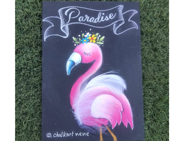 �`���[�N�A�[�g�ɁA�����|�C���g�I�̌��ŕ`���܂�!Size�́A��5�ł��B_�`���[�N�A�[�g�H�[�@nene