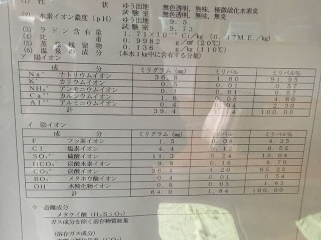 phも高いが、メタケイ酸が163もあります。_湯川内温泉 かじか荘
