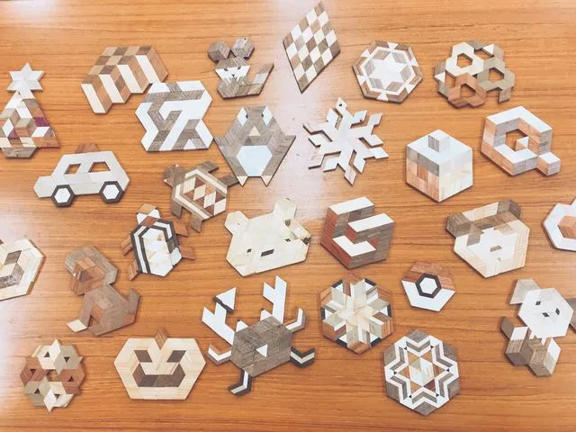 金指ウッドクラフトで作る寄木細工の作品例