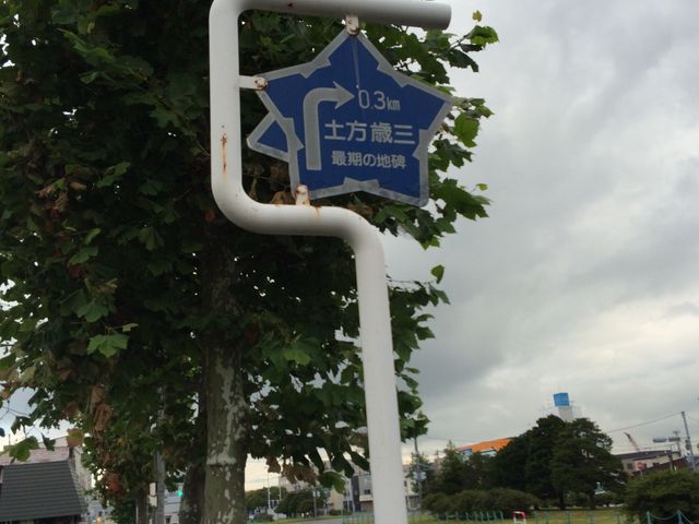 標識です_土方歳三最期の地碑(若松緑地公園内)