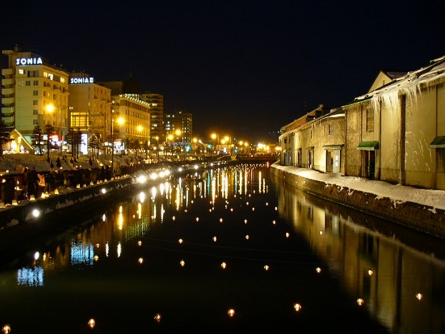 小樽運河の夜景です。_小樽運河