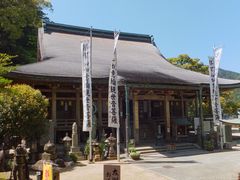 風景画/寺の風景「青岸渡寺」油彩画F4 木製Boxフレーム付き