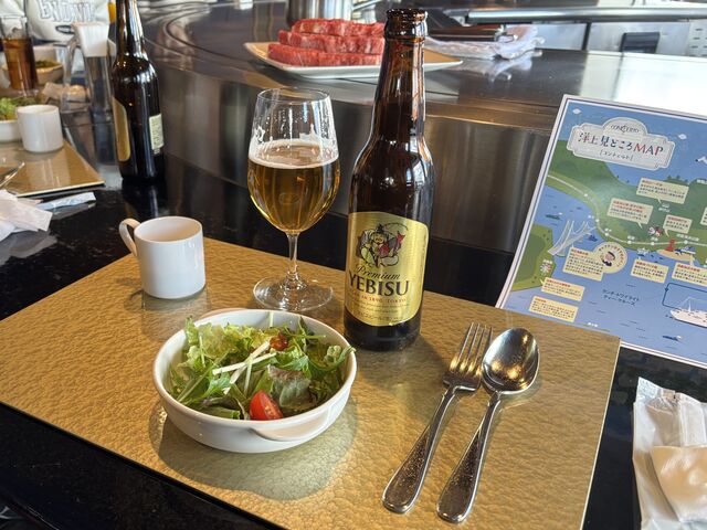 スープ・サラダ・コーヒー付、やっぱりビールが欲しいですね_THE KOBECRUISE コンチェルト