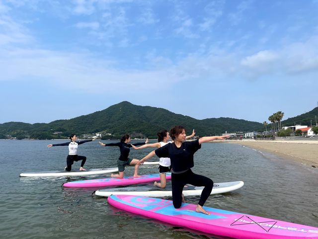 SUP YOGA�݂�ȃ��K���̂����߂Ă̕��΂���ł�_SUP RESORT CLUB AO(���y���V�����I���[�u)