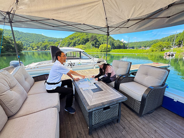 �Ă̔֒�R��]�ޒ��c��΂ŁAJMRA���D���K���󂯂Ă݂܂��񂩁H���]�[�g�����ڂ̐���K�[�f���\�t�@�Ńu���[�t�B���O���󂯂���A�����C���͍ō��I_JMRA�{�[�g�h���C�r���O �y���c��΁z